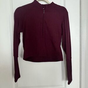 Lululemon Half Zip Maroon Long Sleeve Top Sz.6